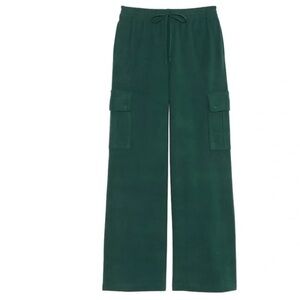 Teal Wide-Leg Cargo Pants